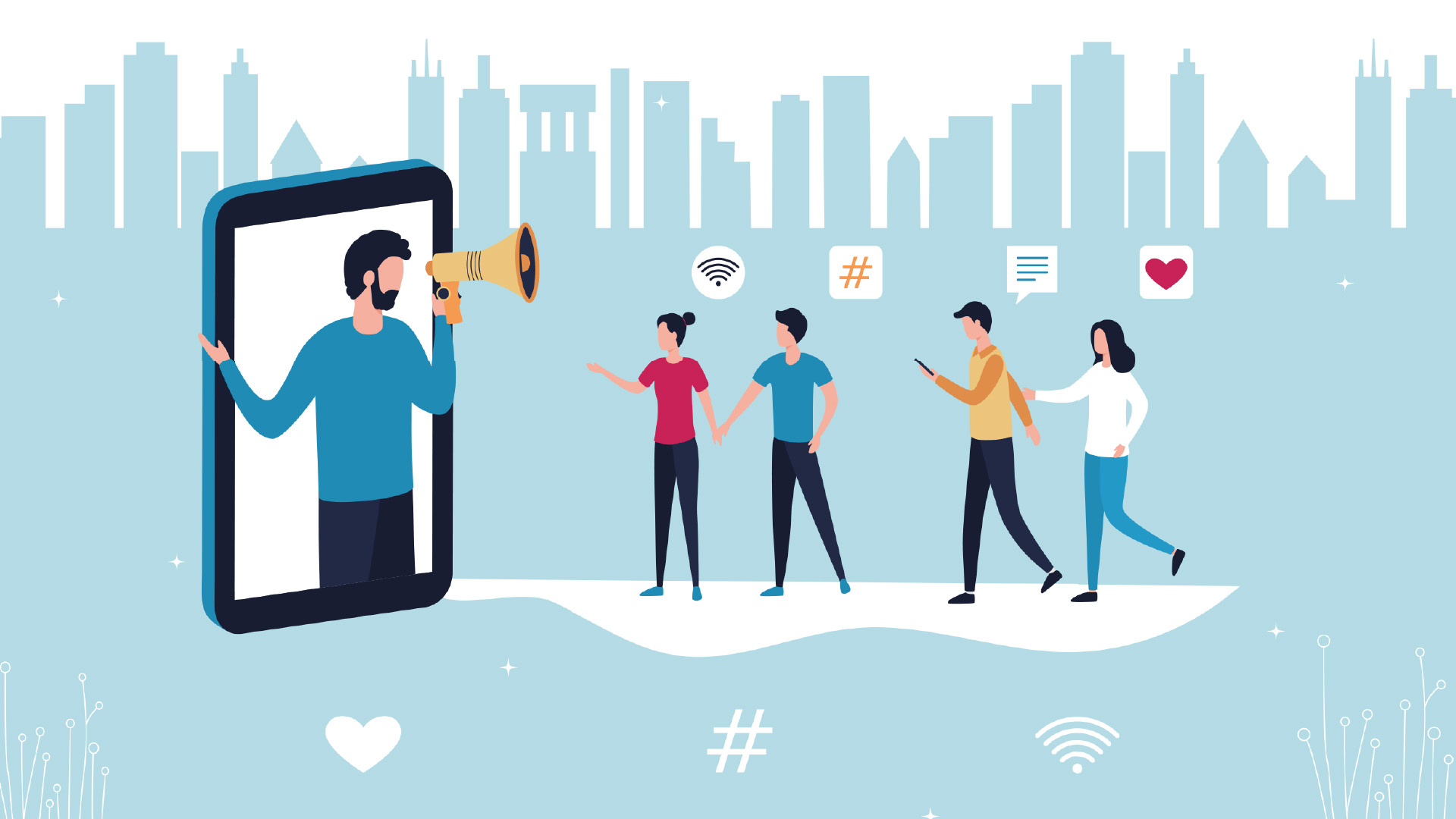 Gros plan sur un smartphone affichant des notifications de témoignages clients positifs et d'avis vérifiés.