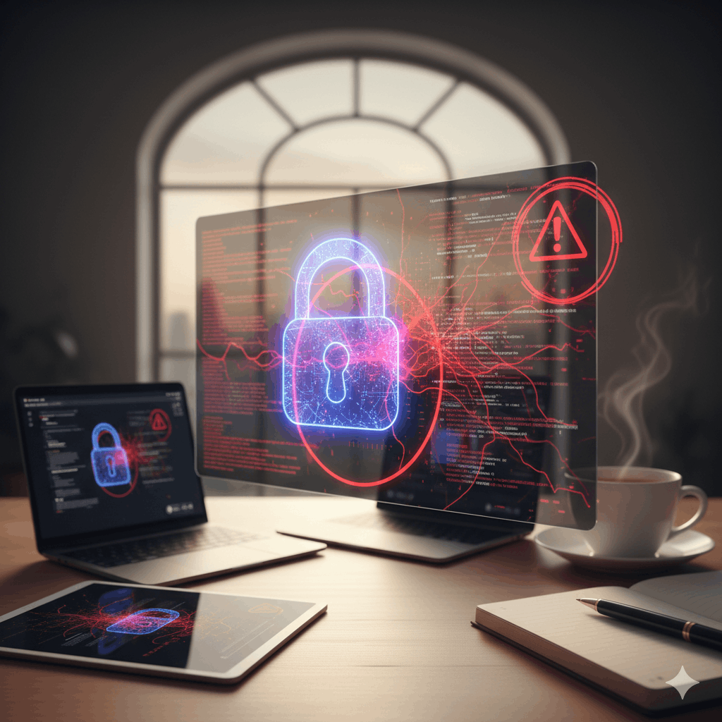 Cadenas digital sécurisé sur un fond sombre de données informatiques, symbole de cybersécurité.